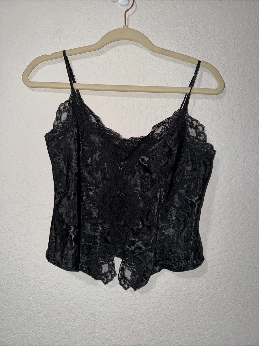 NWT Vintage Victoria's Secret Gold Label Black Lace Slip Cami